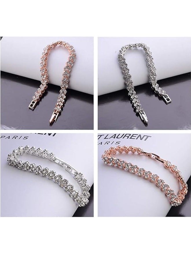 Quantum 3 PCS Hollow Chain Bracelet, Dainty Love Heart Style Moissanite Adjustable Link Bracelet, Fashion Jewelry Gift for Women - Image 3