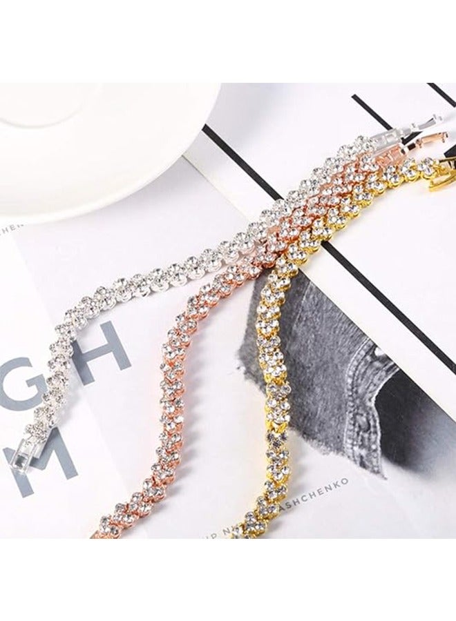 Quantum 3 PCS Hollow Chain Bracelet, Dainty Love Heart Style Moissanite Adjustable Link Bracelet, Fashion Jewelry Gift for Women - Image 4