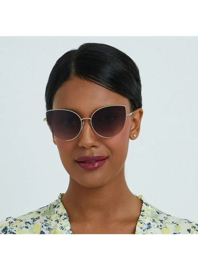 30Sundays COLETTE - La French Collection Women Purple Sunglasses - Frame Material: Metal - Lens Color: Purple- Frame Color: Gold - Full Rim