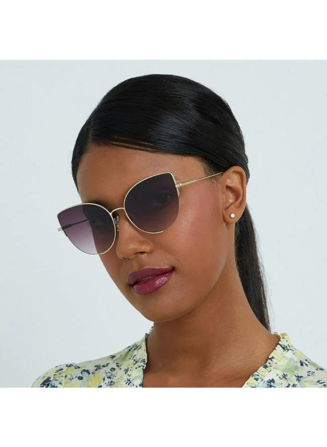 30Sundays COLETTE - La French Collection Women Purple Sunglasses - Frame Material: Metal - Lens Color: Purple- Frame Color: Gold - Full Rim