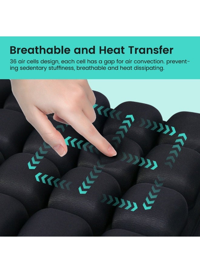 1pc 3D Pressure Relief Air Cushion - Office Chair Car Seat Cushion, Back Support Pad for Desk, Chair, Wheelchair, Adjustable Softness Ergonomic Cushion, Portable and Inflatable - Image 4