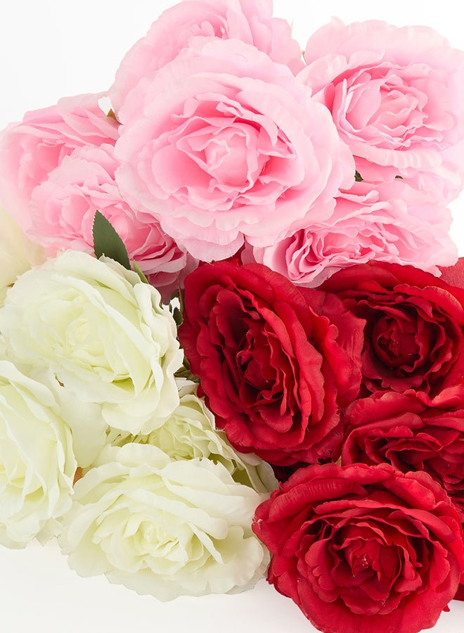 Noon East Rose 1pc Flower Bunch with 7 buds – Red | 62cm Artificial Flower Bunch | Ideal for Wedding, Living Room Decor, Hotel, Party Decoration, and DIY Décor - Image 4
