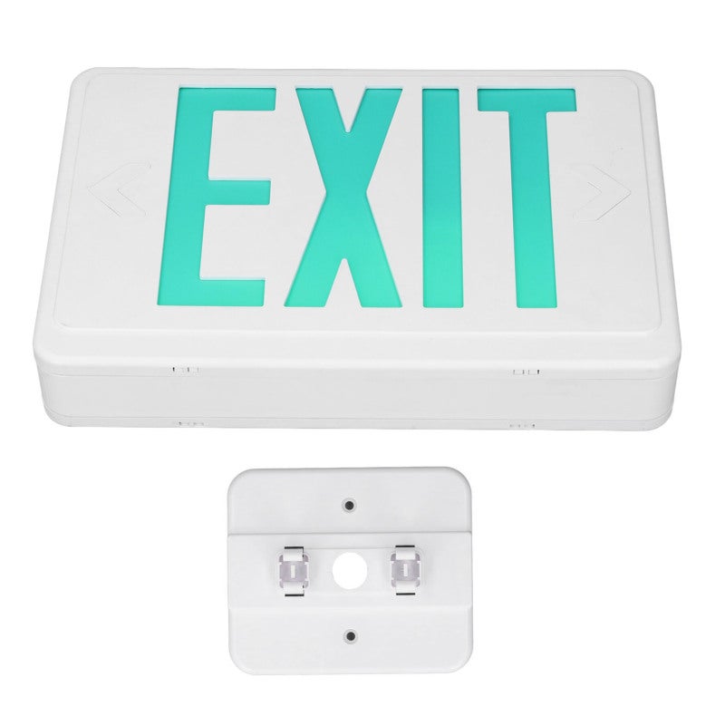 Green LED Exit Sign: Fireproof ABS Plastic - High Visibility 3 Hour Emergency Light for Office, School, Commercial Building, Canteen - Image 1