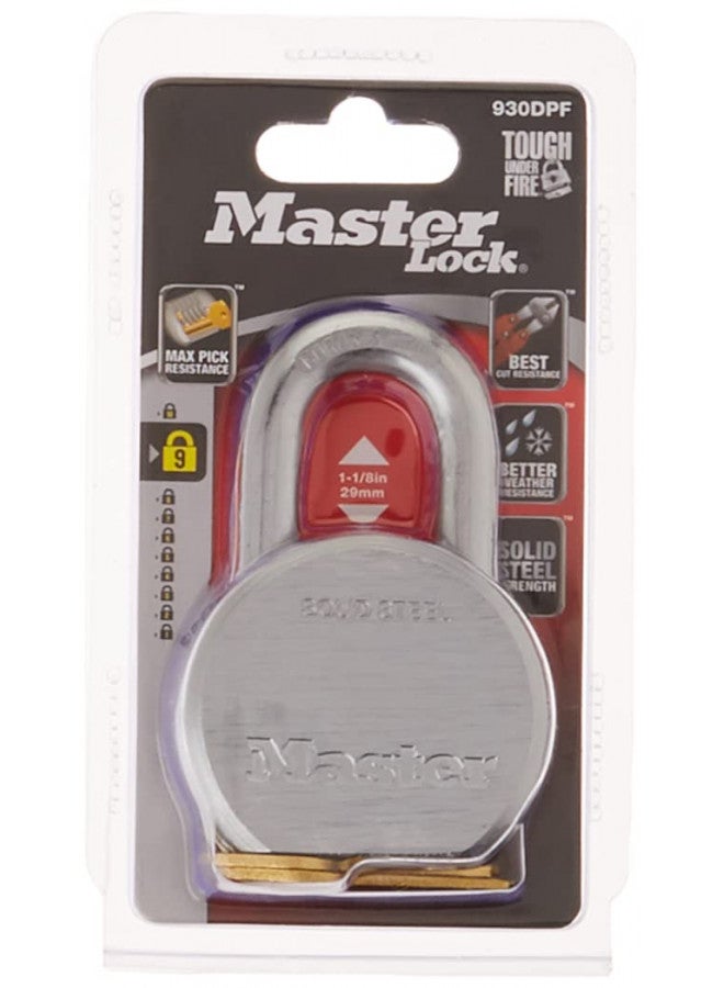 Master Lock Padlock, Solid Steel Lock, 2-1/2 in. Wide, 930DPF - Image 3