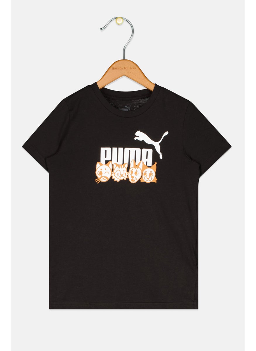 PUMA Kids Boy Sport wear Fit  Round Neck Short Sleeve Training T -Shirt, Black  - Image 1