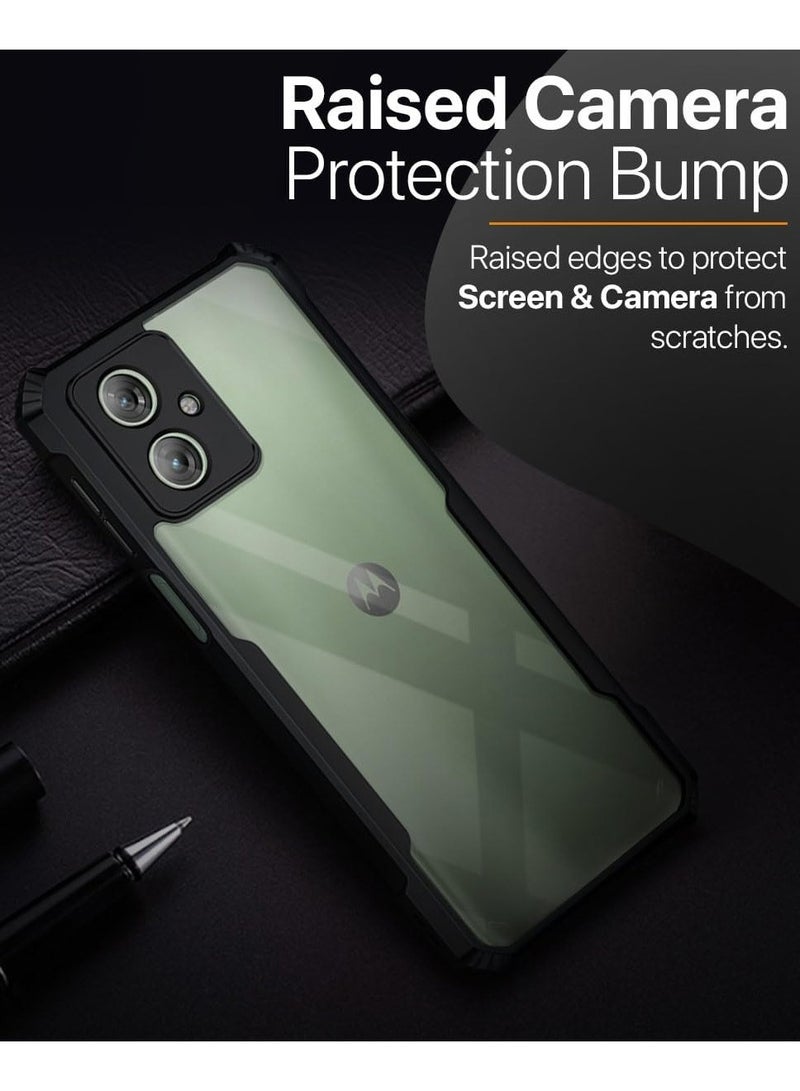 Techie غطاء خلفي واقٍ من الدرجة العسكرية مع إطار ممتص للصدمات من مادة TPU الناعمة المقاومة للصدمات لهاتف Motorola Moto G54 - أسود شفاف - Image 3