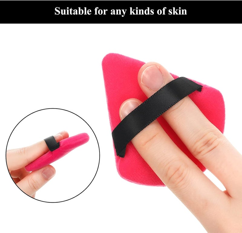 Maitys 12-Piece Triangle Powder Puff Face Makeup Cosmetic Puff Set - Soft, Body Washable, Reusable Foundation Sponge - Mineral Powder Wet/Dry Makeup Tool (Rose Red, Small) - Image 4
