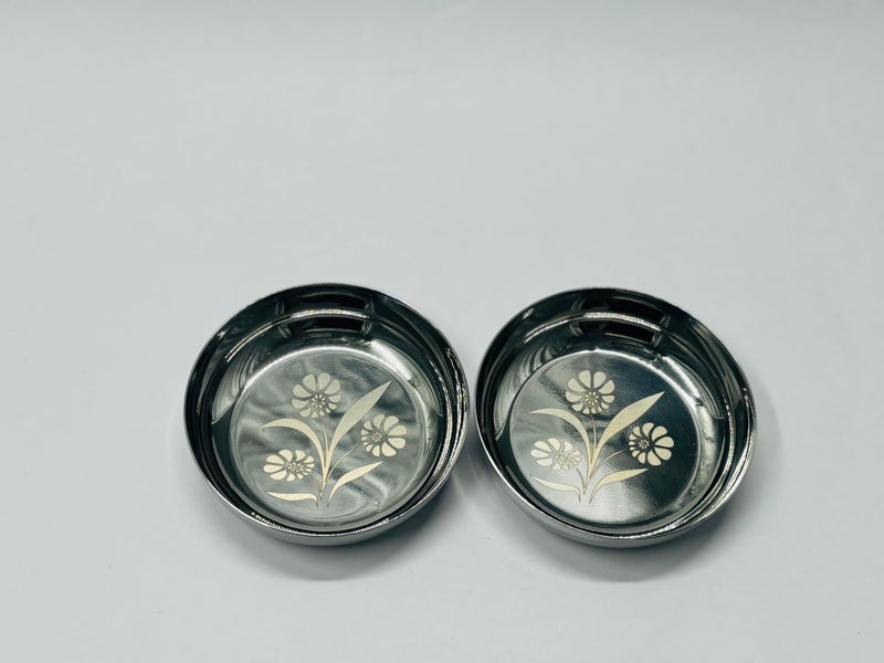 DEV INDUSTRIES Halwa Plate/Snacks Plate Lazer Design, Steel Plate Small, 11.5cm Each Stainless Steel, Multipurpose Steel Plate Set, Serving Plates (Set of 12) - Image 4