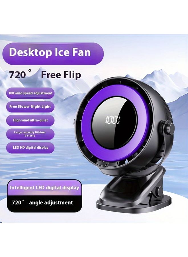 أوف وايت كوايت ميني USB مروحة مشبك محمولة لمكتب المهجع السيارة - Image 5