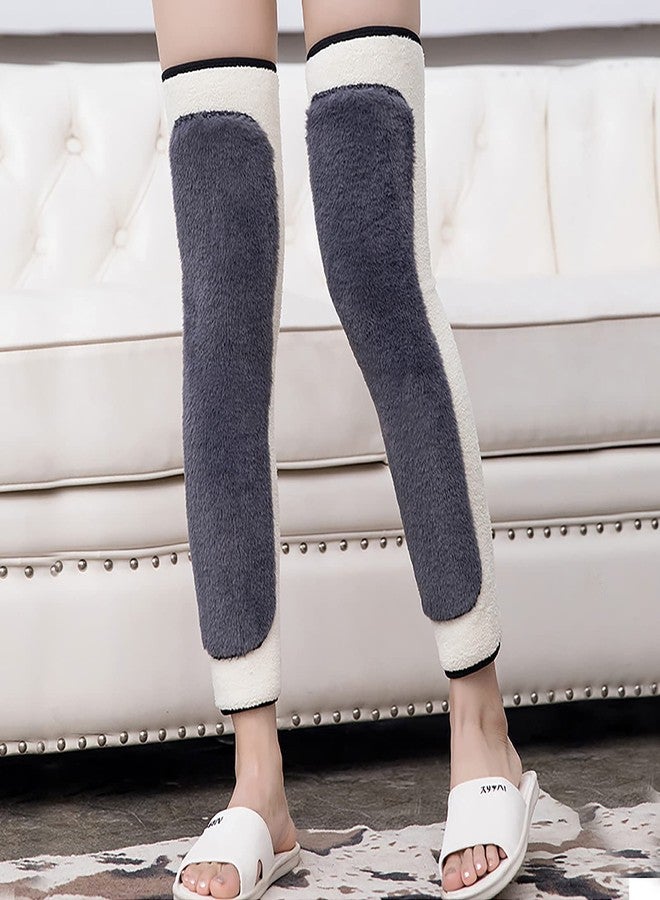 Clobeau Thicken Thermal Fleece Lined Leg Warmers Knee Warmers, Winter Warm Cashmere Wool Knee Brace Thickened Wool Leg Stocking Thermal Cycling Skiing Running Knee Pads Knee Sleeves for Women & Men - Image 3
