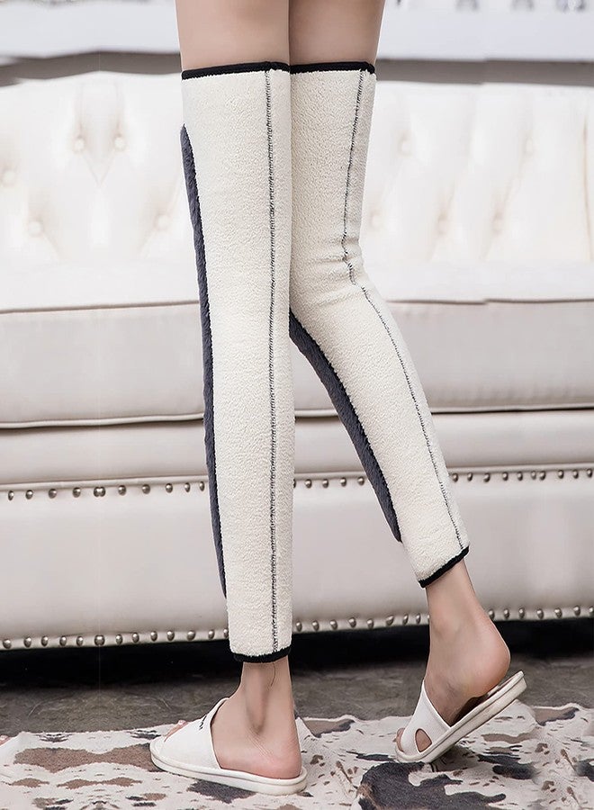 Clobeau Thicken Thermal Fleece Lined Leg Warmers Knee Warmers, Winter Warm Cashmere Wool Knee Brace Thickened Wool Leg Stocking Thermal Cycling Skiing Running Knee Pads Knee Sleeves for Women & Men - Image 4