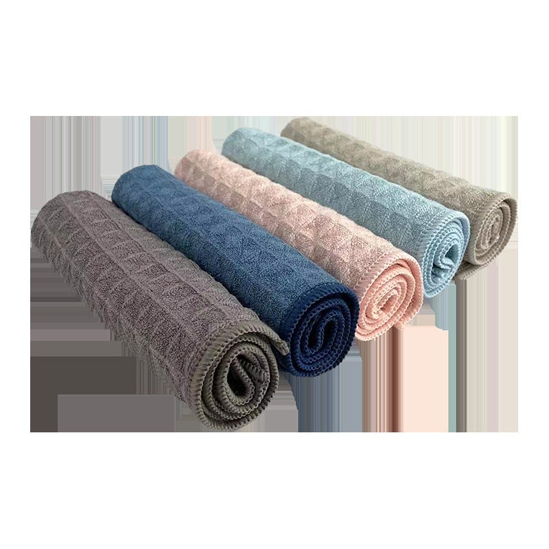 Cotton Kitchen Towel Oil-Free Absorbent Cleaning Cloth Waffle 25*25 [Edge]]