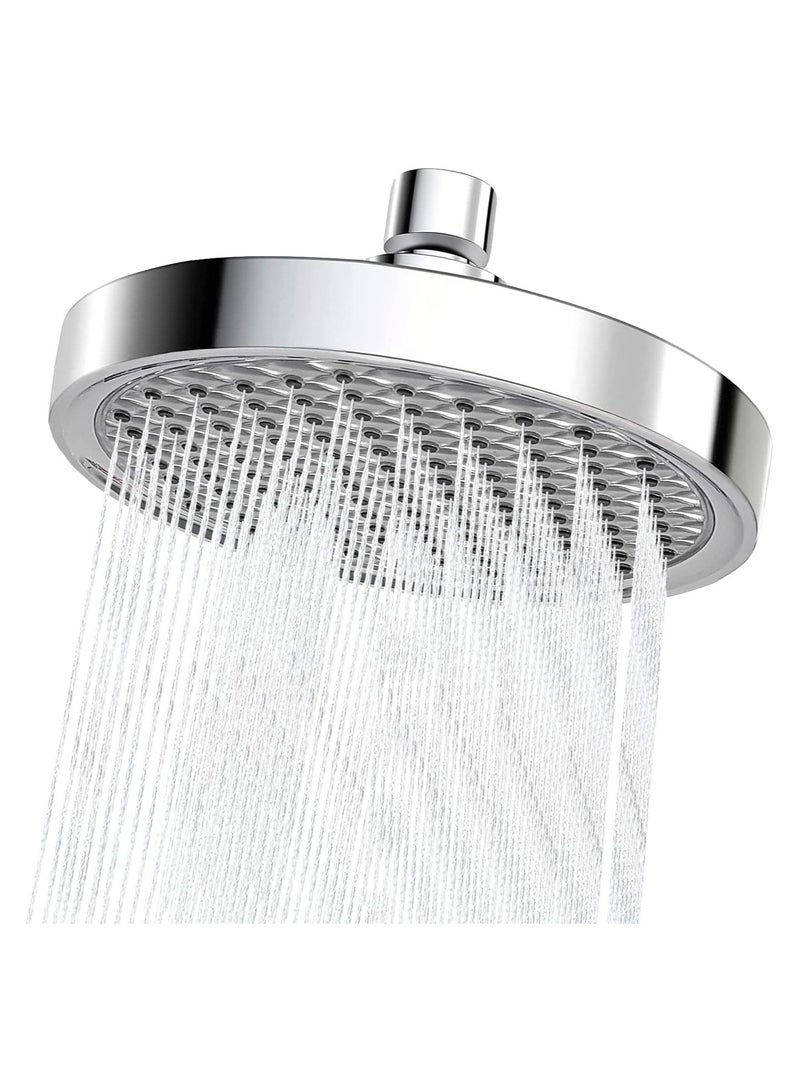 KASTWAVE 6 Inch Rain Shower Head, High Pressure Rainfall Shower Head with Chrome Finish, Adjustable Replacement for Your Bathroom Shower Heads, Anti-Clogging Silicone Nozzles - Image 1