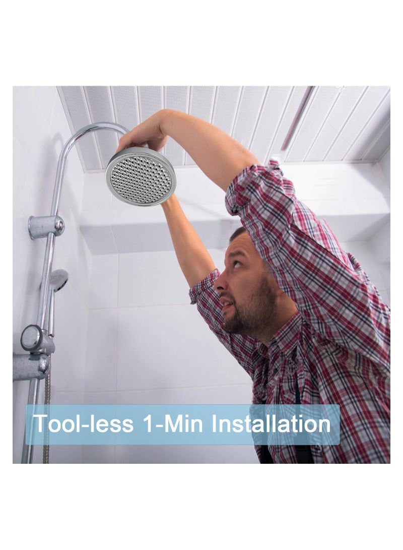 KASTWAVE 6 Inch Rain Shower Head, High Pressure Rainfall Shower Head with Chrome Finish, Adjustable Replacement for Your Bathroom Shower Heads, Anti-Clogging Silicone Nozzles - Image 5