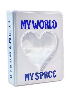Generic 3 Inch Mini Photo Album Kpop with 128 Pockets, Photocard Binder Album Love Heart Hollow Design, Mini Photo Card Book Holder Super Kawaii Photocard Holder Binder for Business Card DIY Collection White  - Image 1