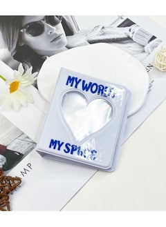 Generic 3 Inch Mini Photo Album Kpop with 128 Pockets, Photocard Binder Album Love Heart Hollow Design, Mini Photo Card Book Holder Super Kawaii Photocard Holder Binder for Business Card DIY Collection White  - Image 3