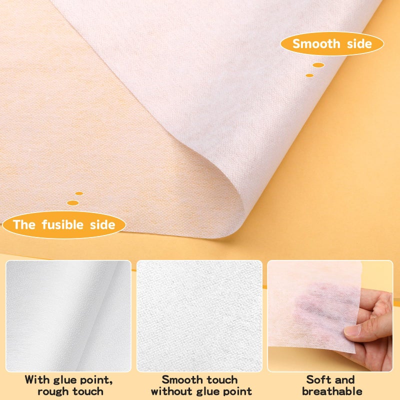 UzecPk Medium Weight Fusible Interfacing for Sewing: 12" X 30yd Interfacing Fabric for Sewing White Iron-On Non-Woven Fusible Interfacing for DIY Crafts Supplies Quilting Collars - Image 3