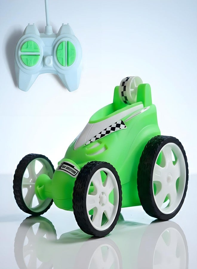 SMART BOY 360° Rechargeable Stunt Car - High-Speed Spinning Action, Extreme Stunts, USB Charging - RC Toy for Kids (368 - Green) - Image 1