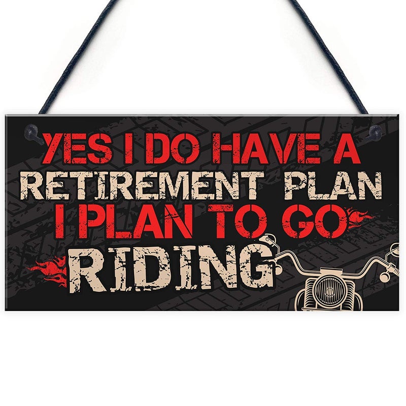 Meijiafei MOTORCYCLE Sign Man Cave Hanging Plaque Gifts For Dad Grandad Brother Gifts For Men Retirement Keepsake 10" X 5" - Image 4