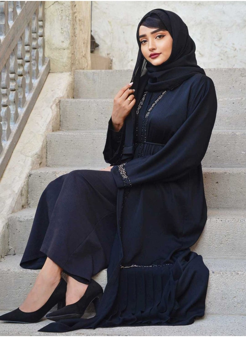 Spiffy Snow - Twinkling Glamour Black Abaya - Image 1