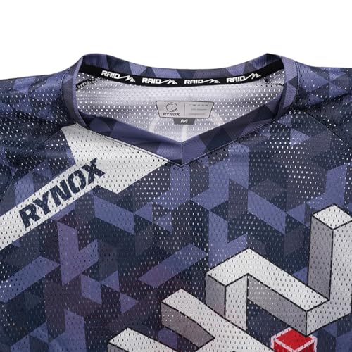 Rynox Fusion Neo Offroad Jersey | Mesh V-Shaped Collar Motocross Jersey with Active Ventilation - Grey Red Small - Image 5