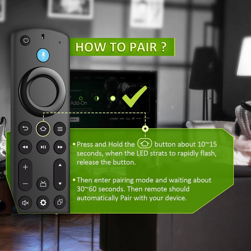 SZILBZ جهاز تحكم عن بُعد بديل لجهاز Fire Smart TV Stick (الجيل 2/3/4K/Lite/4K Max)، TV Cube، جهاز تحكم لجهاز Pioneer، Hisense، تلفاز ذكي من الجيل 3، Omni، سلسلة QLED - Image 5