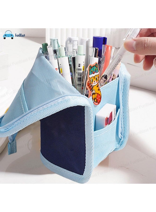 فنبلاست حافظة أقلام FunBlast الدائمة، حقيبة أقلام أنيقة للبنات والأولاد - أدوات مكتبية كورية منبثقة من Boba، صندوق منظم مستحضرات التجميل، حقائب أقلام رصاص للأولاد والبنات والأطفال والنساء وطلاب المدارس (أزرق) - Image 4