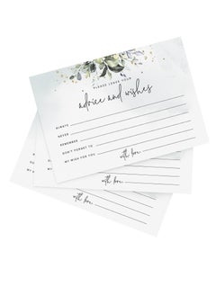 Excefore Advice and Wishes Cards - 50 Heavyweight, Uncoated 4x6 Cards with Mad Libs Rustic Greenery Watercolor Theme for Weddings, Wedding Receptions, Bridal Showers  - Image 1
