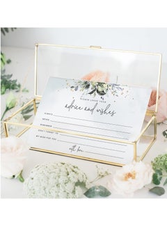 Excefore Advice and Wishes Cards - 50 Heavyweight, Uncoated 4x6 Cards with Mad Libs Rustic Greenery Watercolor Theme for Weddings, Wedding Receptions, Bridal Showers  - Image 4