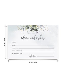 Excefore Advice and Wishes Cards - 50 Heavyweight, Uncoated 4x6 Cards with Mad Libs Rustic Greenery Watercolor Theme for Weddings, Wedding Receptions, Bridal Showers  - Image 3