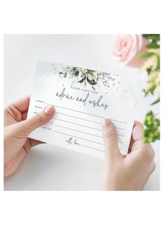 Excefore Advice and Wishes Cards - 50 Heavyweight, Uncoated 4x6 Cards with Mad Libs Rustic Greenery Watercolor Theme for Weddings, Wedding Receptions, Bridal Showers  - Image 2