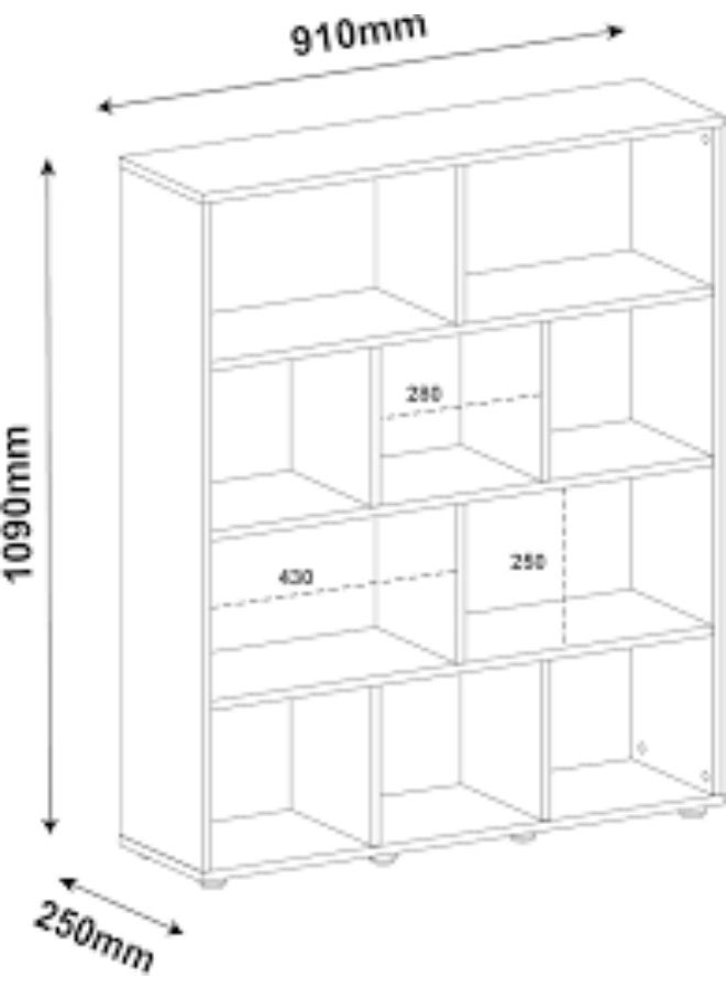 Pilati Wall Book Case. for living room 109x28x15Black Color - Image 4