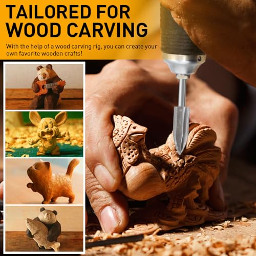 FOTYBEI Wood Carving Drill Bits Set Compatible with Dremel Rotary Tool 5 Different Engraving Drill Accessories Bit Wood Grinding Woodworking Tool with 3mm Shank for DIY Carving Drilling Micro Sculpture - Image 3