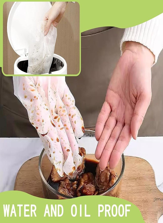 Disposable Waterproof Long Gloves, 40PCS Disposable Long Arm Glove with Elastic Cuff Household Cleaning Gloves Thick for Kitchen Dishwashing Food Handling Vegetable Washing Gloves(Clear) - Image 4