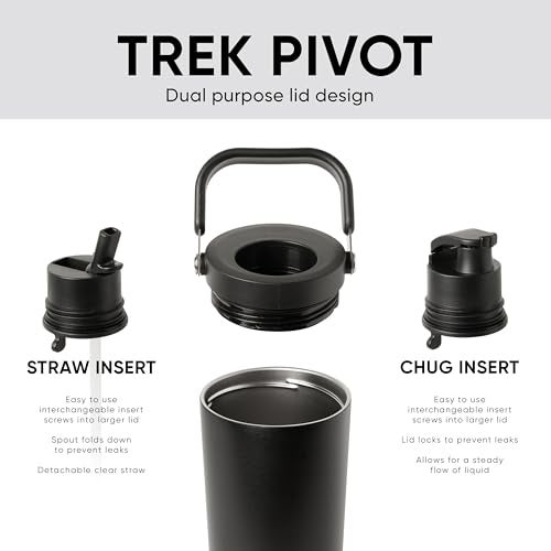 Simple Modern Trek Pivot | 40oz Flip Straw Tumbler with Handle | Water Bottle & Boot | Interchangeable Straw & Chug Lids | Insulated Stainless Steel Jug | Gym Sports Outdoors | Ice Gray - Image 2