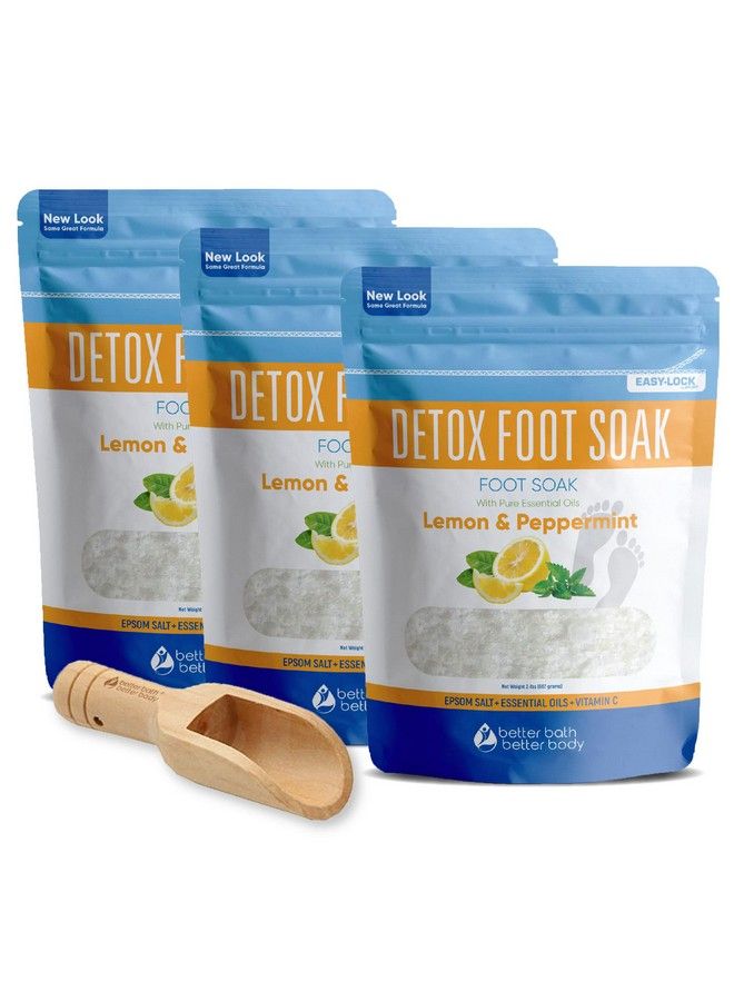Better Bath Better Body Detox Foot Soak (3Pack Plus Scoop) Epsom Salt Foot Soaks Dry Feet Athlete  - Image 1