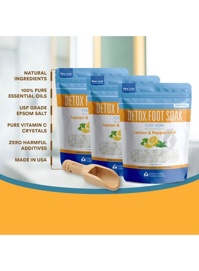 Better Bath Better Body Detox Foot Soak (3Pack Plus Scoop) Epsom Salt Foot Soaks Dry Feet Athlete  - Image 5