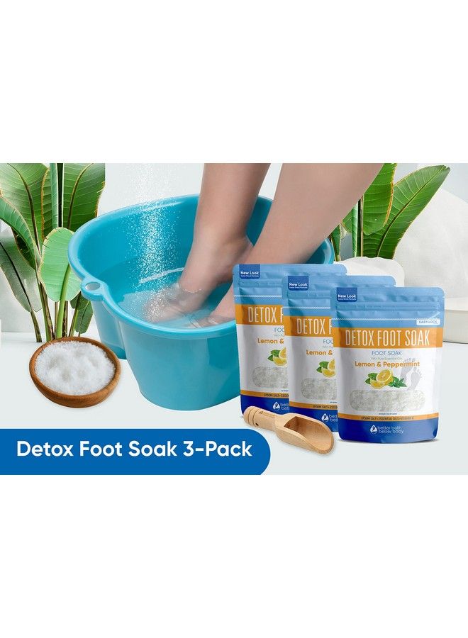 Better Bath Better Body Detox Foot Soak (3Pack Plus Scoop) Epsom Salt Foot Soaks Dry Feet Athlete  - Image 3