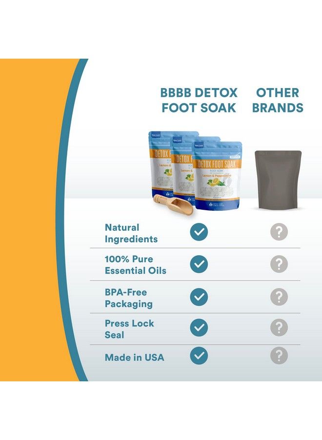 Better Bath Better Body Detox Foot Soak (3Pack Plus Scoop) Epsom Salt Foot Soaks Dry Feet Athlete  - Image 4