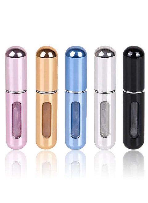 Portable Perfume Travel Refillable Bottle, Travel Size Cologne Atomizer Dispenser,  Spray Bottles for Traveling, Pocket Purse Perfume On the Go Container, 5ml 5 Pack