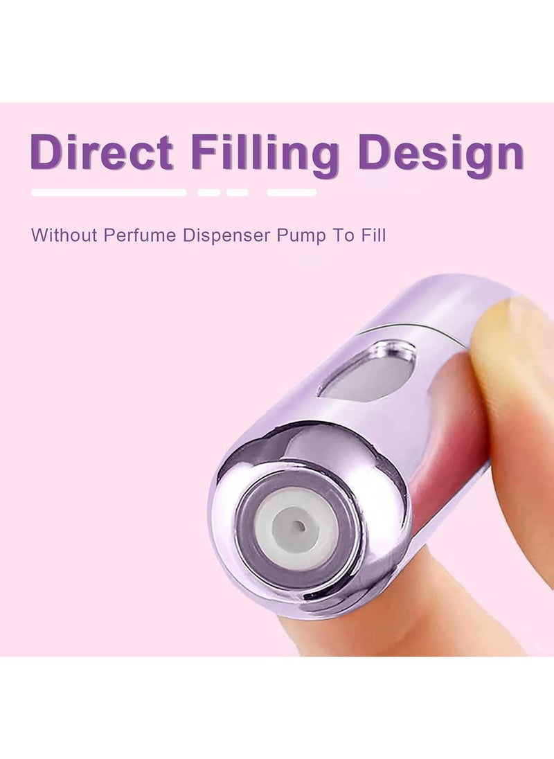 Portable Perfume Travel Refillable Bottle, Travel Size Cologne Atomizer Dispenser,  Spray Bottles for Traveling, Pocket Purse Perfume On the Go Container, 5ml 5 Pack
