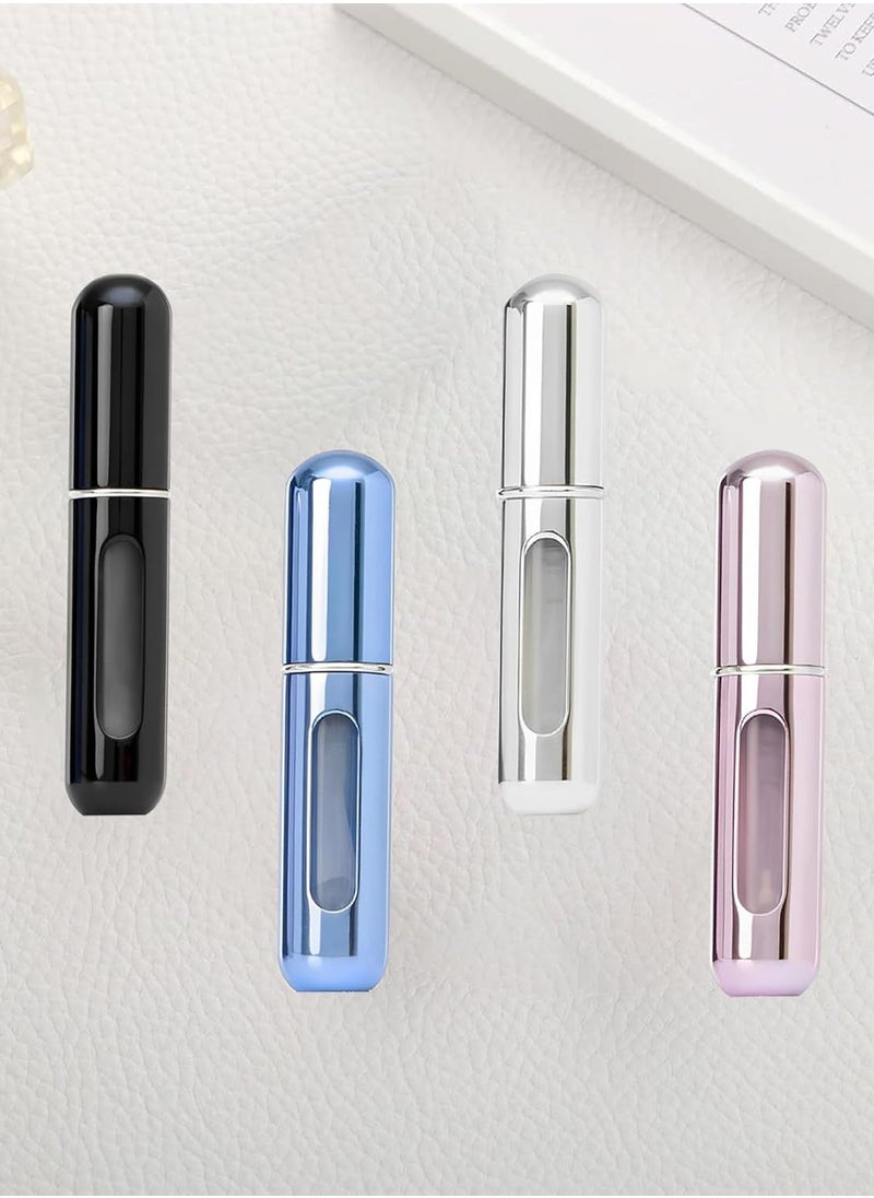 Portable Perfume Travel Refillable Bottle, Travel Size Cologne Atomizer Dispenser,  Spray Bottles for Traveling, Pocket Purse Perfume On the Go Container, 5ml 5 Pack
