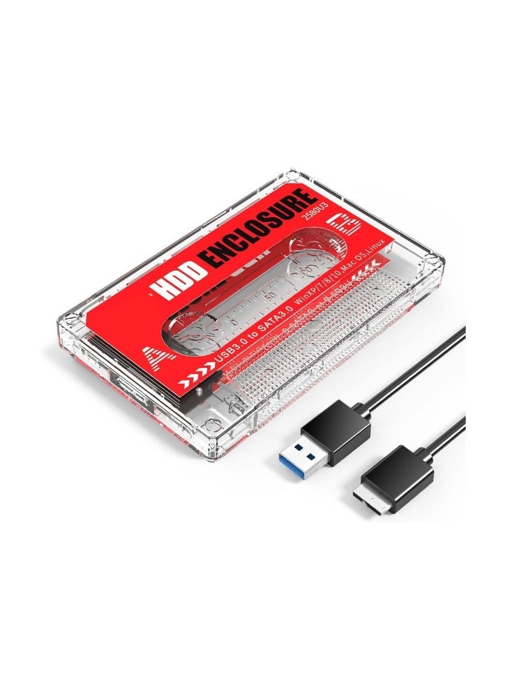 2.5" Transparent External Hard Drive Enclosure – USB 3.0 to SATA III – Tool-Free Design – Supports HDD/SSD Up to 4TB – UASP Compatible - Image 1