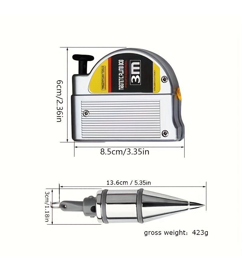 1PC 3M Magnetic Wire Hammer Line Level With Fixed Pin Nails - Image 4