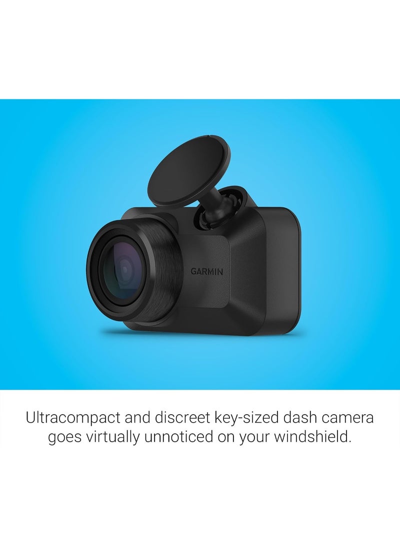 جارمين كاميرا مراقبة السيارة Garmin Dash Cam™ Mini 3 – فائقة الصغر، دقة 1080p HD، زاوية رؤية 140 درجة، مستقطب Clarity™ مدمج، تحكم صوتي، تسجيل تلقائي - Image 5