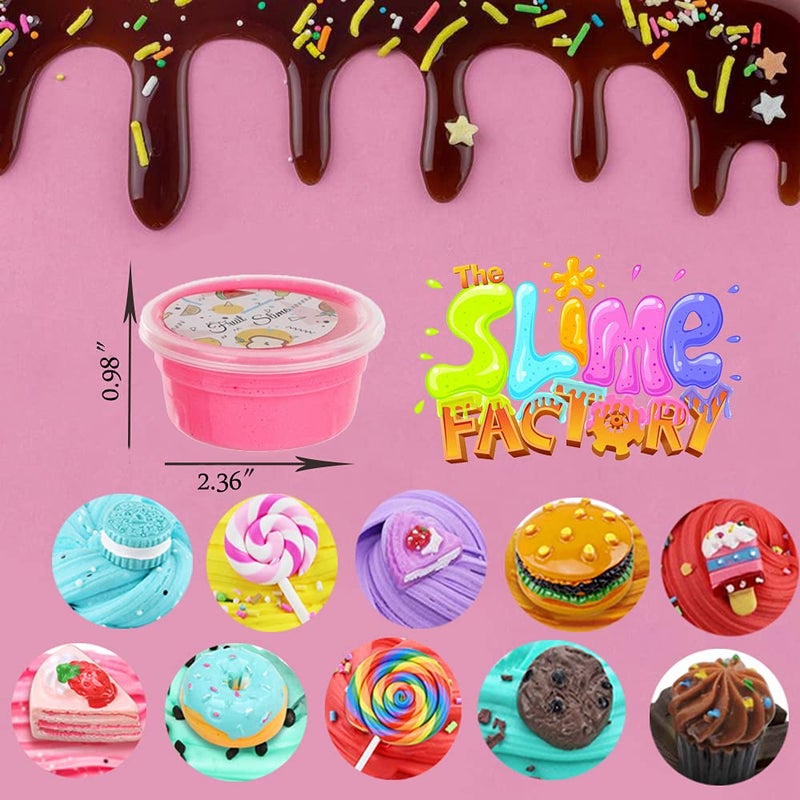 HPLTLKY 24 Pack Slime kit, Butter Slime, Macaroon Colors Cake Donut and Fruit Party Favors Slimeï¼Œ Stretchy and Non-Sticky, Stress Relief Toy for Kids Partys - Image 4