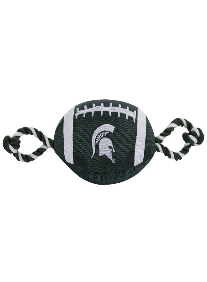 Pets First NCAA Michigan State Spartans Football Dog Toy, Tough Quality Nylon Materials, Strong Pull Ropes, Inner Squeaker, Collegiate Team Color - Image 2