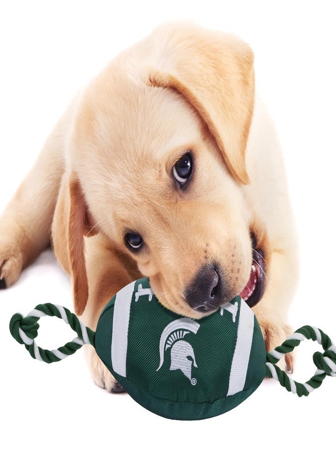 Pets First NCAA Michigan State Spartans Football Dog Toy, Tough Quality Nylon Materials, Strong Pull Ropes, Inner Squeaker, Collegiate Team Color - Image 4