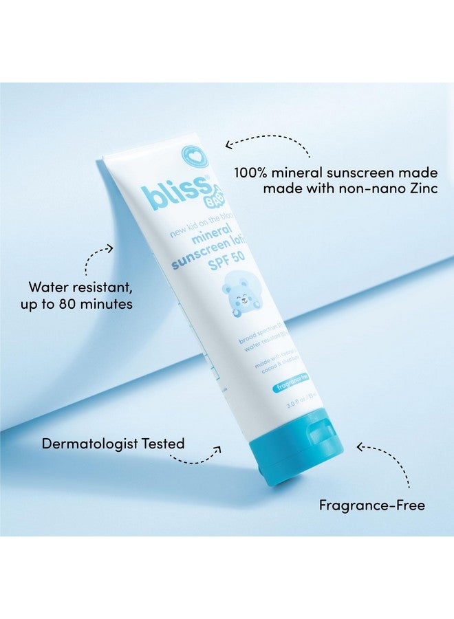 Bliss Baby Sunscreen, Premium SPF 50 Mineral Lotion, Natural Zinc Oxide, Fragrance-Free, Hypoallergenic & Dermatologist Tested, Water-Resistant, Vegan, Sensitive Skin - For Babies, Kids & Whole Family - Image 2
