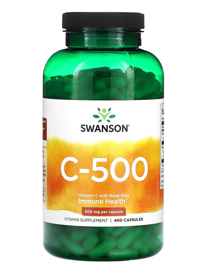 جـ -500 ، فيتامين جـ مع ثمر الورد ، 500 ملجم ، 400 كبسولة